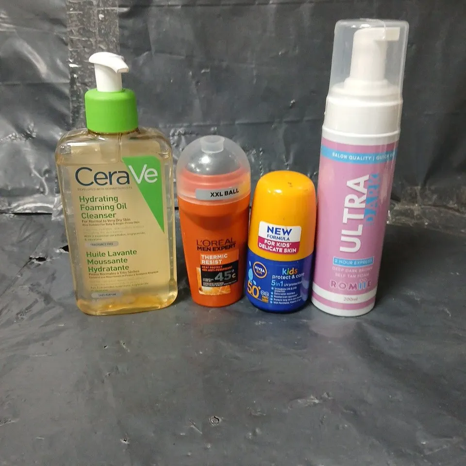 APPROXIMATEY 20 ASSORTED HEALTH AND BEAUTY PRODUCTS TO INCLUDE CERAVE FOAMING OIL CLEANSER, L'OREAL MEN EXPERT ROLL-ON AND ULTRA DARK SELF TAN MOUSSE