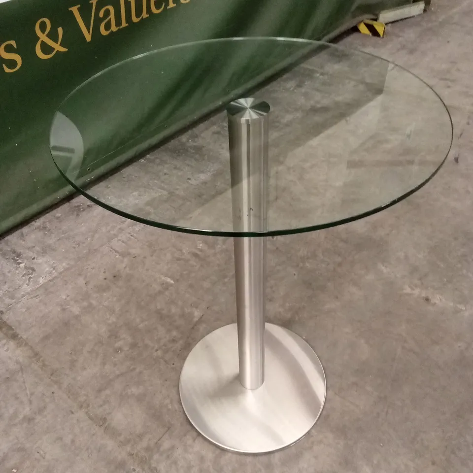 QUALITY DESIGNER BESPOKE ROUND GLASS TOP BAR TABLE