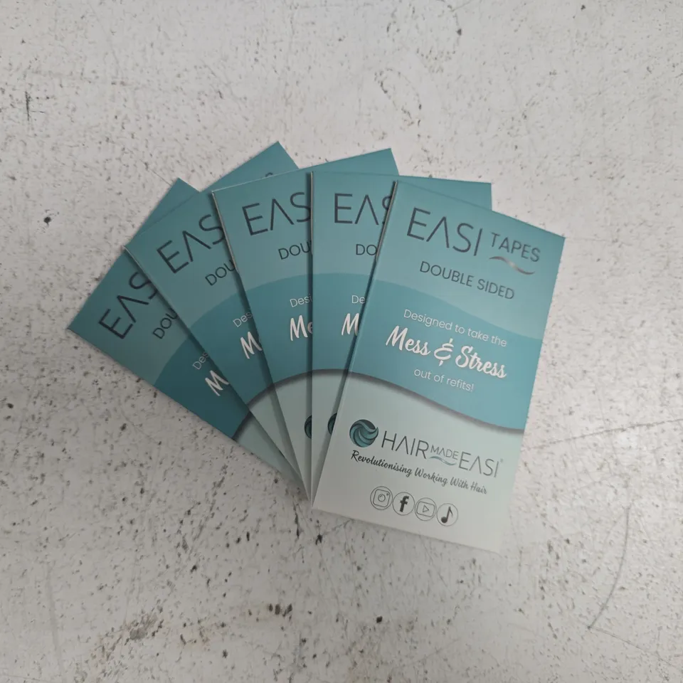 HAIR MADE EASI - EASITAPE HAIR EXTENSION TAPE DOUBLE SIDED TABS - 5 PACKS (60 TAPES PER PACK)