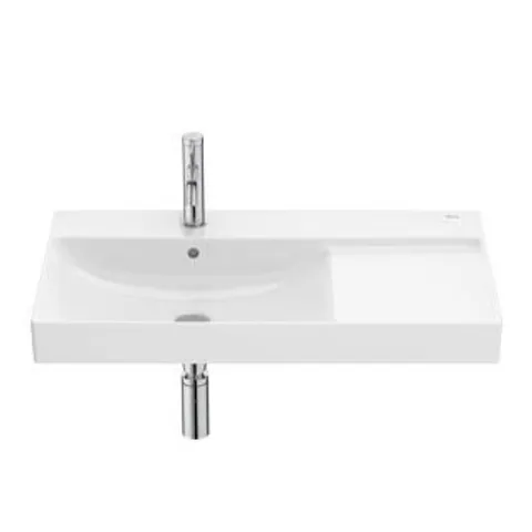 BRAND NEW BOXED ROCA ONA 80X46CM L/H BASIN 1TH - WHITE