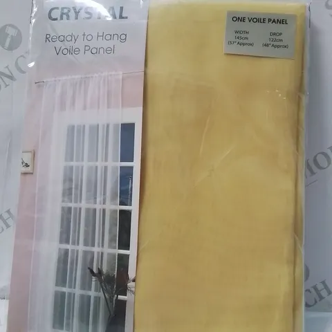 BRAND NEW CRYSTAL VOILE PANEL CURTAIN 145 X 122CM -YELLOW-