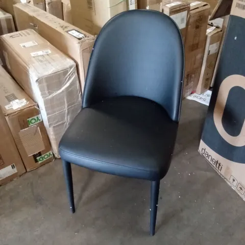 BOXED DANETTI SAYLOR FAUX LEATHER DINING CHAIR - BLACK