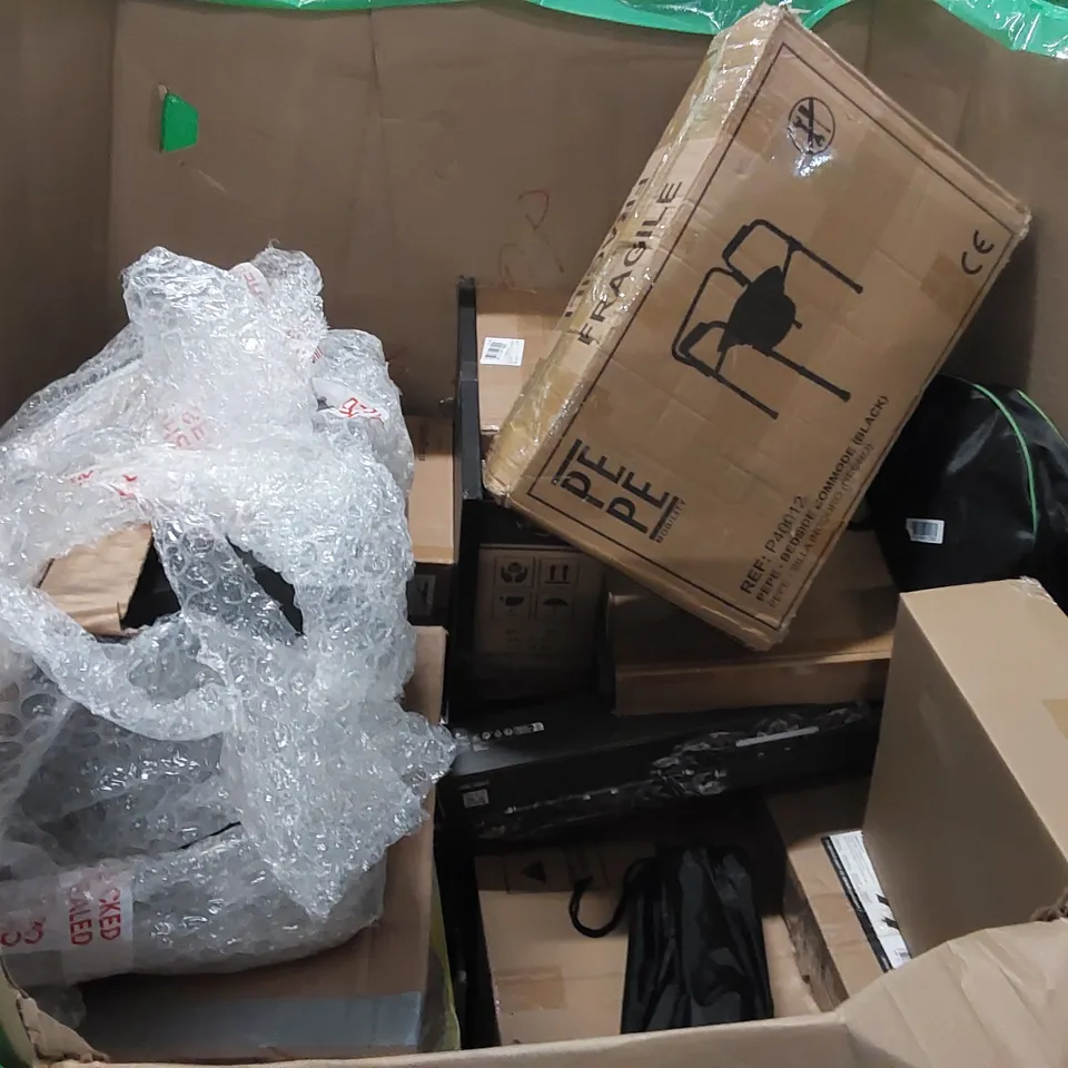 PALLET OF ASSORTED CONSUMER PRODUCTS TO INCLUDE: HIGH FIDELITY BELT-DRIVE TURNTABLE SYSTEMS, TURNTABLE HI-FI SYSTEM WITH SPEAKERS, ROLLED 120CM MEMORY FOAM MATTRESS, FOOT SPA, RUGS ECT