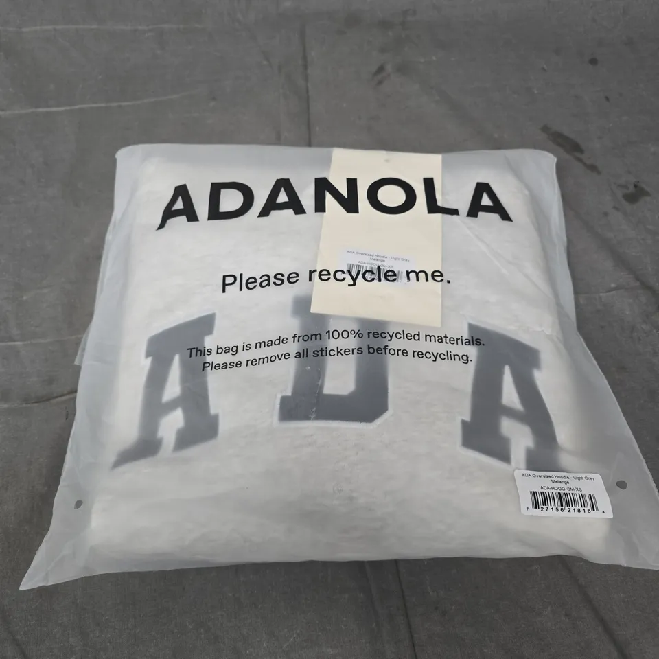 ADANOLA OVERSIZED HOODIE – LIGHT GREY MELANGE, UK XS
