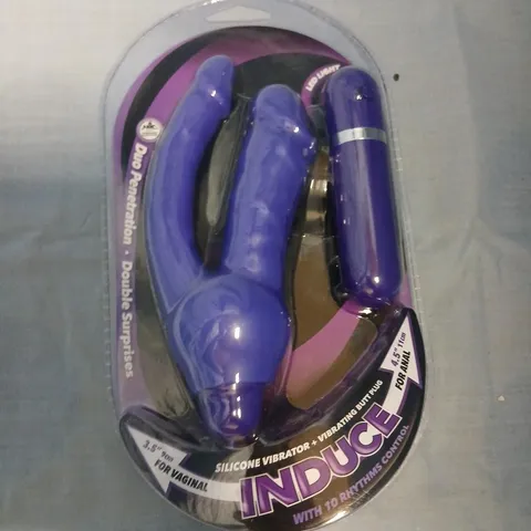 INDUCE SILICONE VIBRATOR & BUTT PLUG – PURPLE (3.5IN VAGINAL; 4.5IN ANAL)