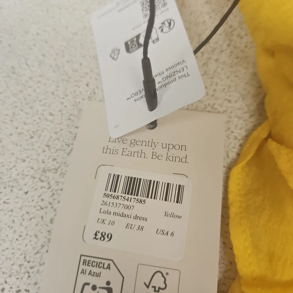 Nobody's Child Lola Midaxi Dress – Yellow, UK 10