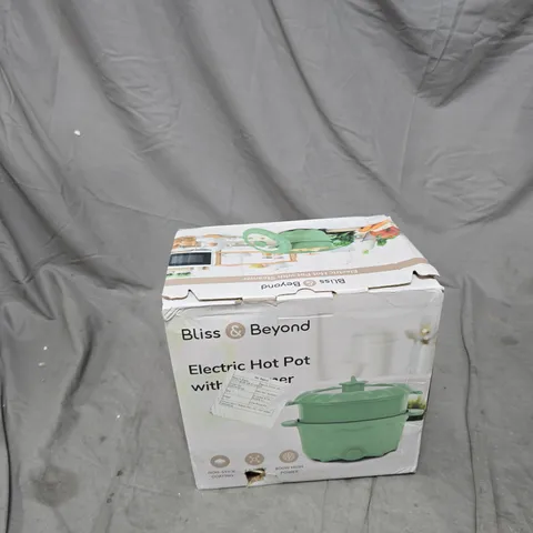 BLISS & BEYOND ELECTRIC HOT POT WITH STEAMER – BOXED