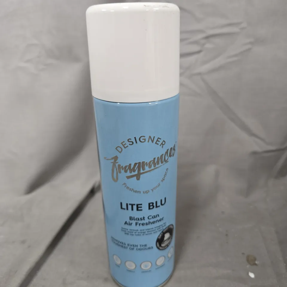 12 DESIGNER FRAGRANCES LITE BLU BLAST CAN AIR FRESHENERS (12X300ML) 