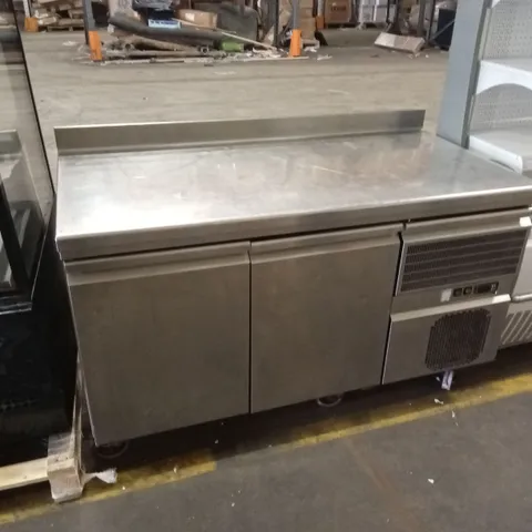 COMMERCIAL STAINLESS STEEL 2 DOOR PREP BENCH FRIDGE