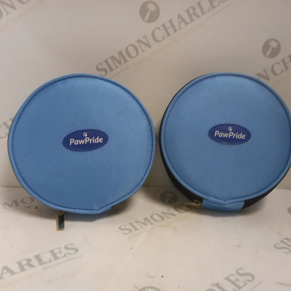 2 X PAWPRIDE COLLAPSIBLE POP UP PET DOG BOWLS IN COMPACT CARRY CASE