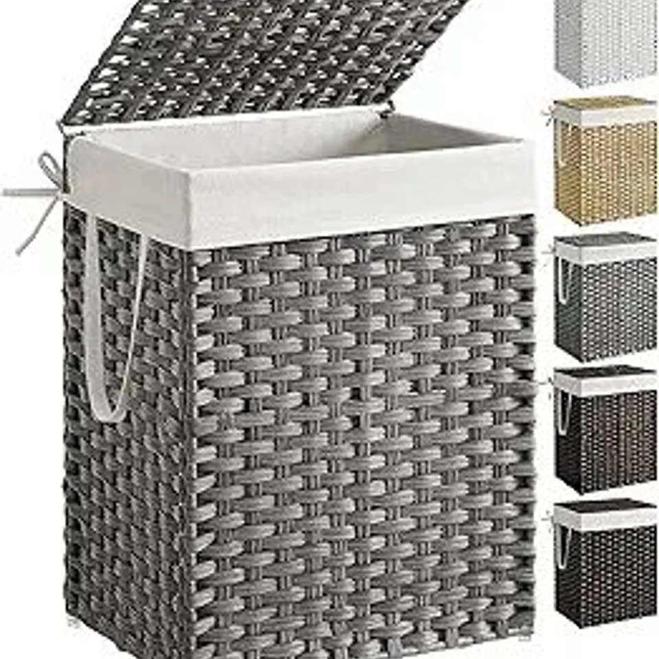 BOXED SONGMICS BATHROOM LAUNDRY BASKET GRAY 90L