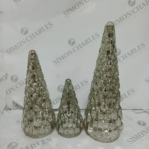 BOXED ALISON CORK SET OF MERCURY GLASS TREES