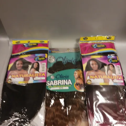 APPROXIMATELY 20 SEALED OLIVIA HAIR PIECES IN ASSORTED COLOURS & STYLES