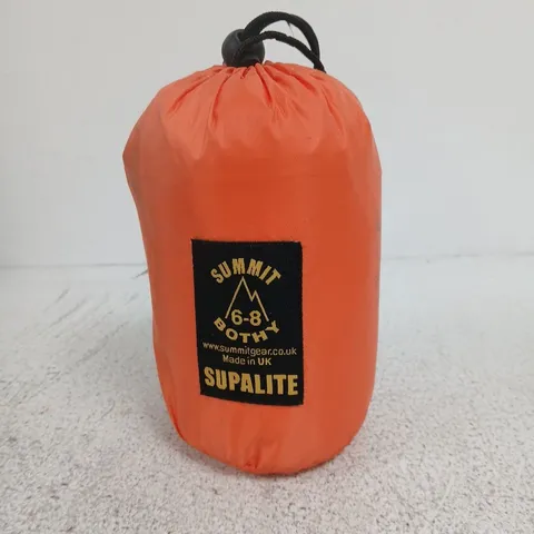 SUMMIT GEAR SUPALITE SLEEPING BAG – ORANGE, MADE IN UK, COMPACT STUFF SACK
