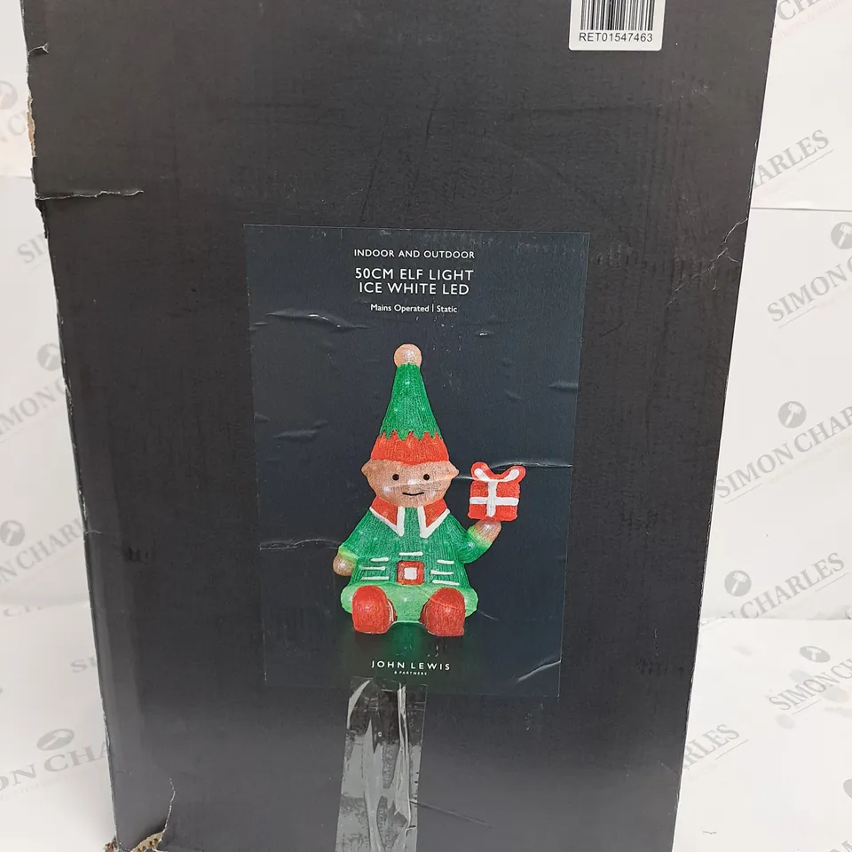 BOXED JOHN LEWIS INDOOR AND OUTDOOR 50CM ELF LIGHT ICE WHITE LED 