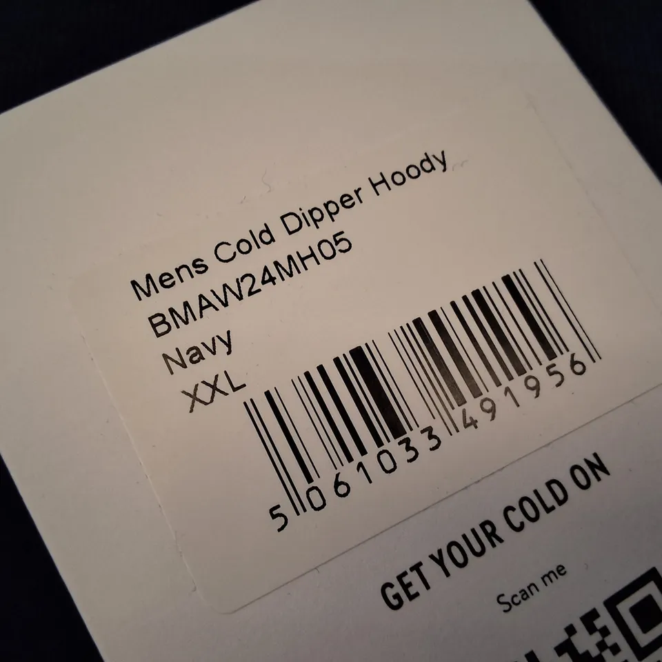 BOX CONTAINING APPROXIMATELY 13 BRASS MONKEY COLD DIPPER MENS NAVY HOODIE, XXL (UK 2XL) – LOGO CHEST
