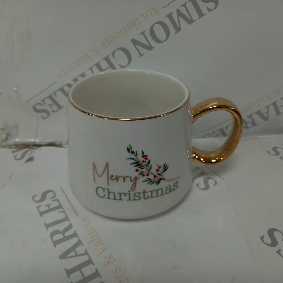 SET OF 4 SARA DAVIES PRINTED CHRISTMAS MUGS