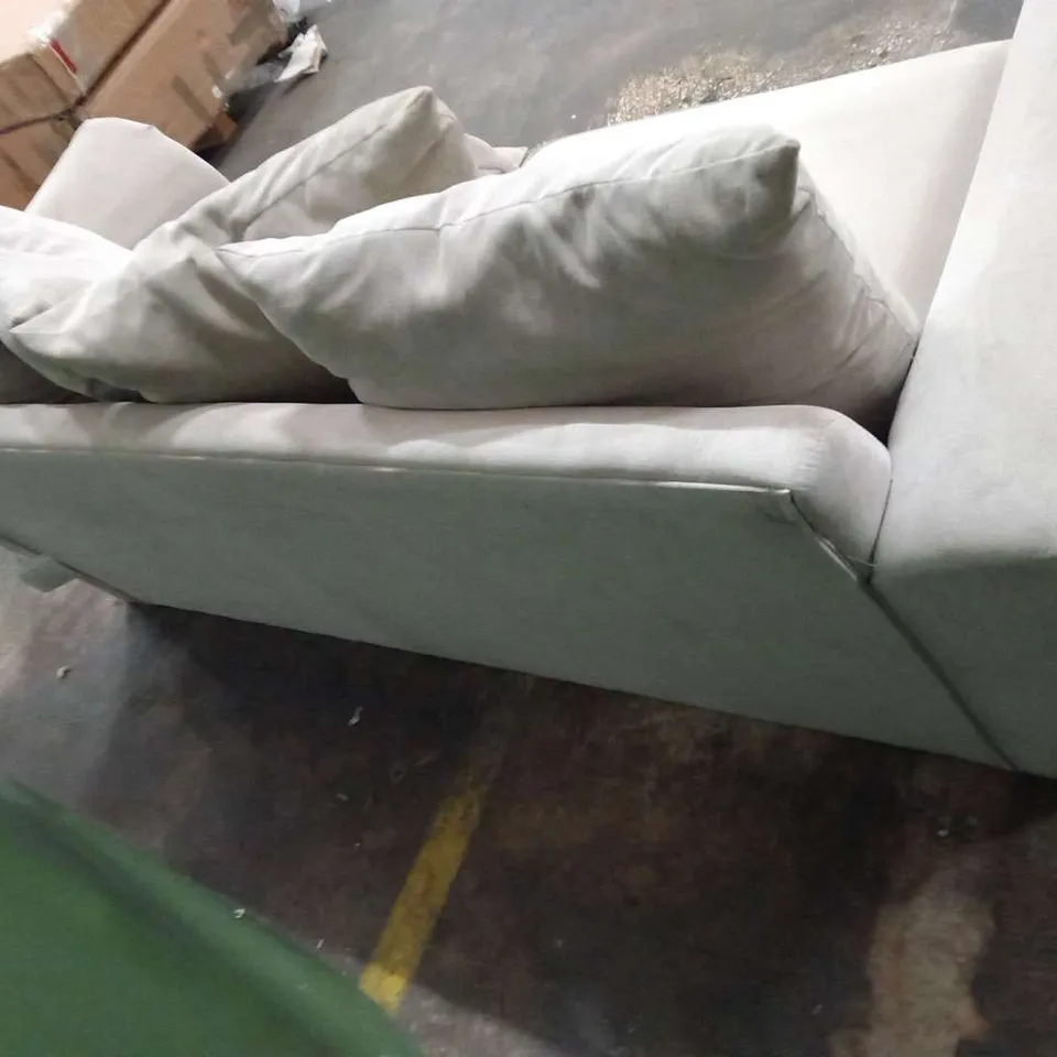 DESIGNER BEIGE FABRIC THREE SEATER SOFA