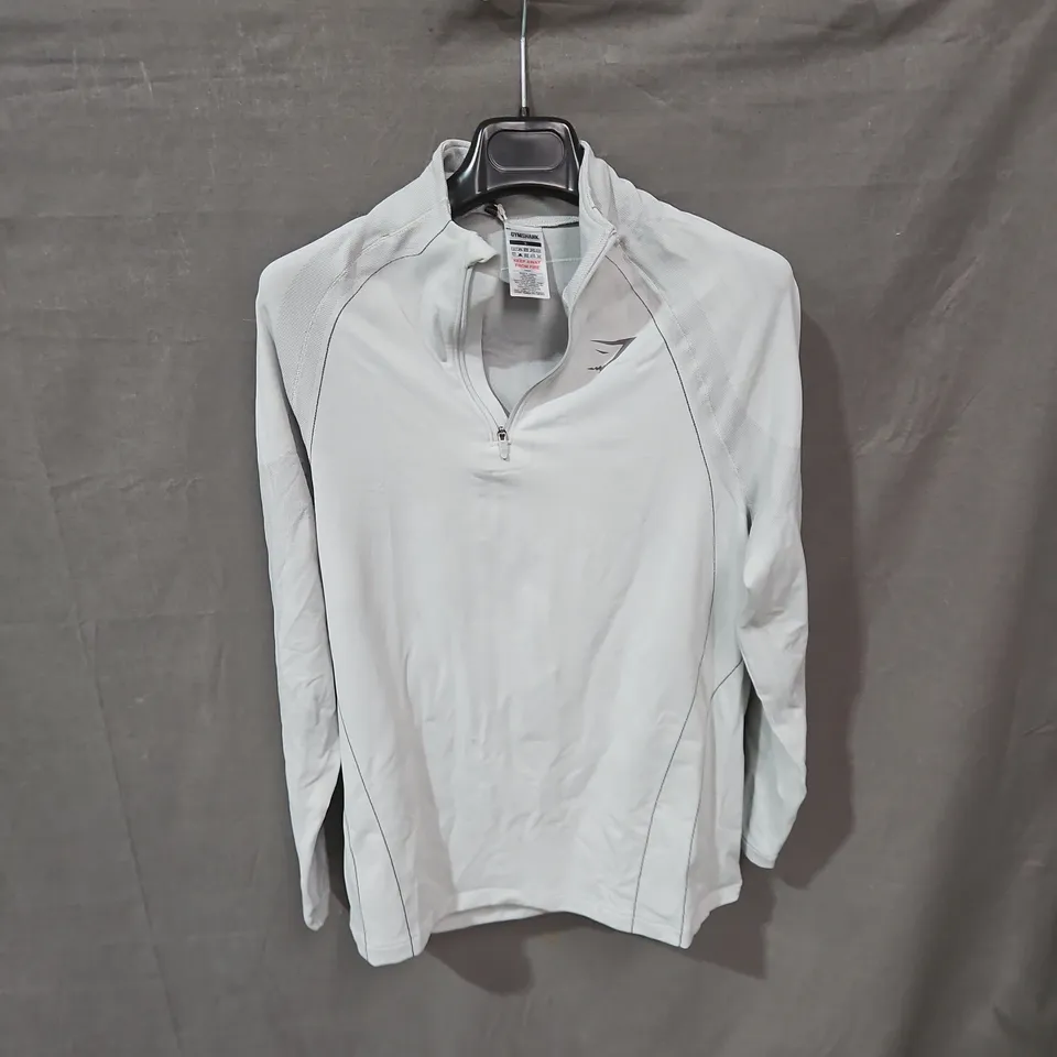 GYMSHARK LONG-SLEEVE ZIP-NECK TRAINING TOP – SIZE UK S (S)