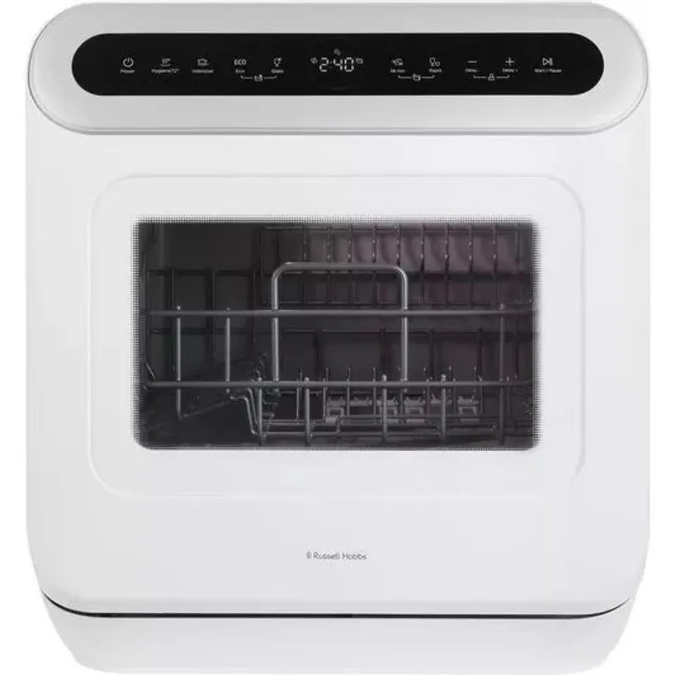 BOXED RUSSELL HOBBS RH3TTDW0D1W TABLE TOP DISHWASHER - WHITE