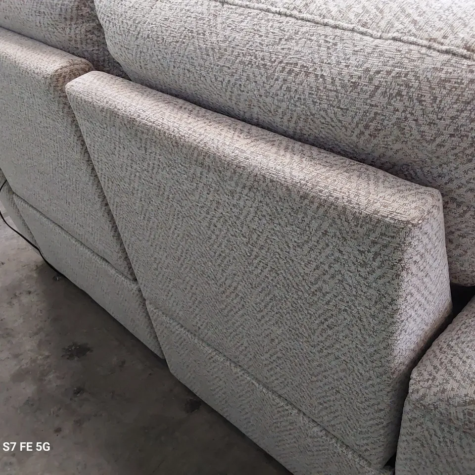 QUALITY BRITISH DESIGNER G PLAN ELLIOT POWER RECLINING TWO SEATER SOFA PINNACLE MIST FABRIC 