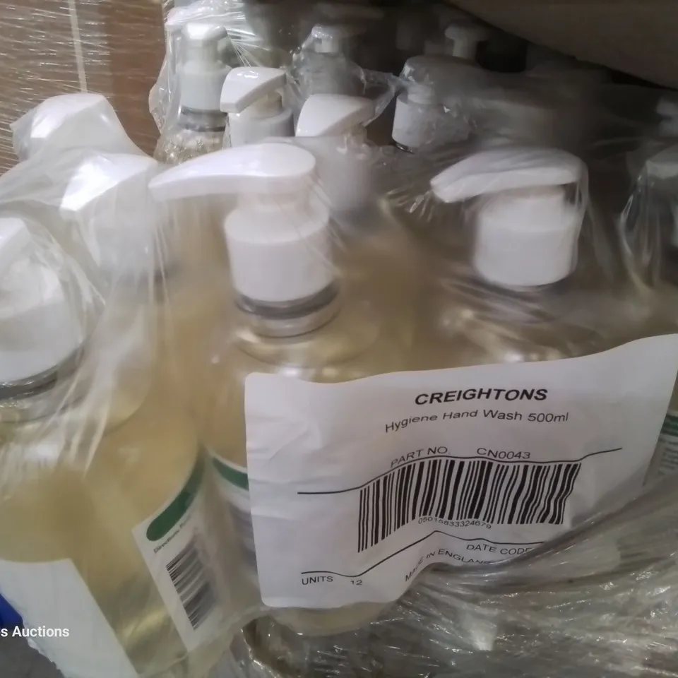 PALLET OF APPROXIMATELY 75 CASES EACH CONTAINING 12 × 500ml CREIGHTONS PURE TOUCH HAND HYGIENE GEL 