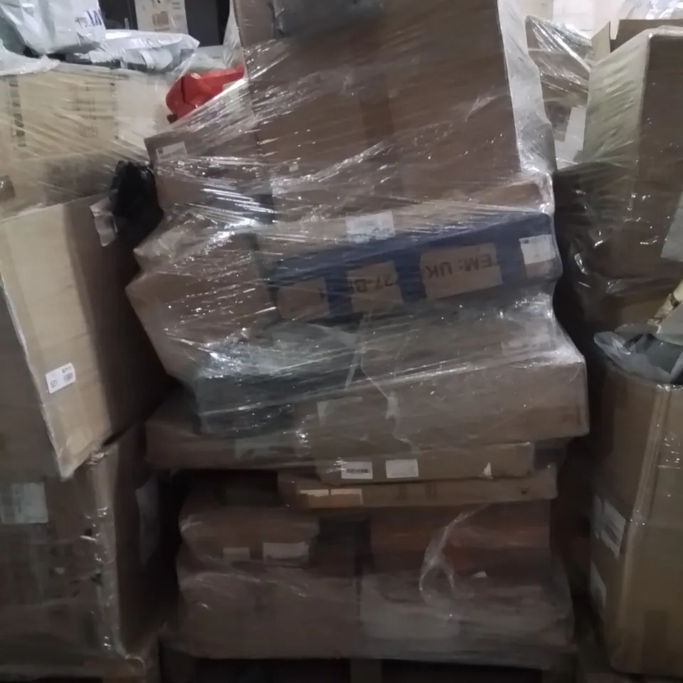 PALLET OF ASSORTED HOUSEHOLD GOODS AND PRODUCTS TO INCLUDE;KICKDOWN DOOR STOPPER,LAMP,FLOATING SHELVES 