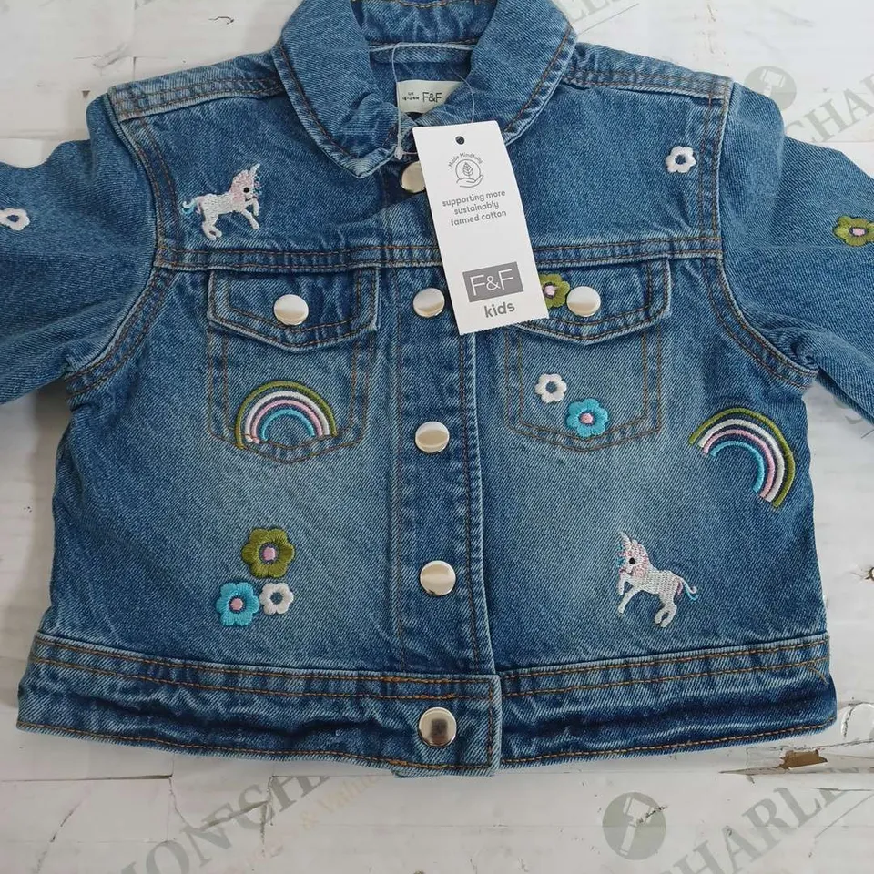 F&F KIDS DENIM JACKET - 18-24 MONTHS