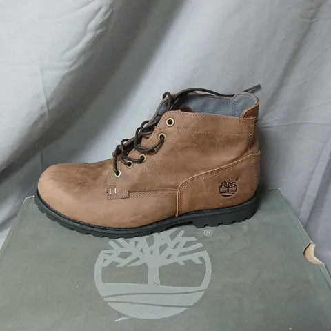 TIMBERLAND WOMEN'S BROWN LEATHER BOOTS WITH FUR LINING, UK 6 (US 8)