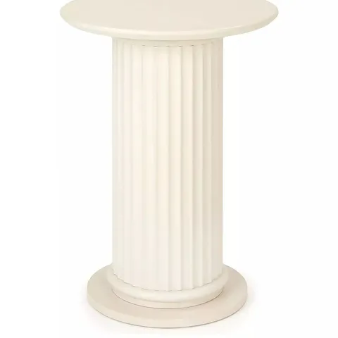 CORA PEDESTAL SIDE TABLE - IVORY