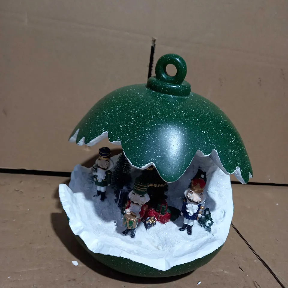 SANTAS EXPRESS PRE-LIT SPHERE WITH CHRISTMAS CHARACTER SCENE