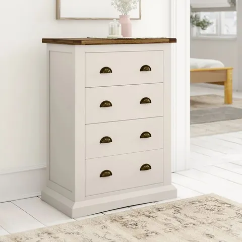 BOXED HENRIQUETA 4 DRAWER 90CM CHEST OF DRAWERS