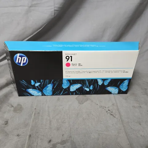 APPROXIMATELY 10 X HP DESIGNJET 91 MAGENTA PIGMENT INK CARTRIDGE – 775 ML (BOXED)