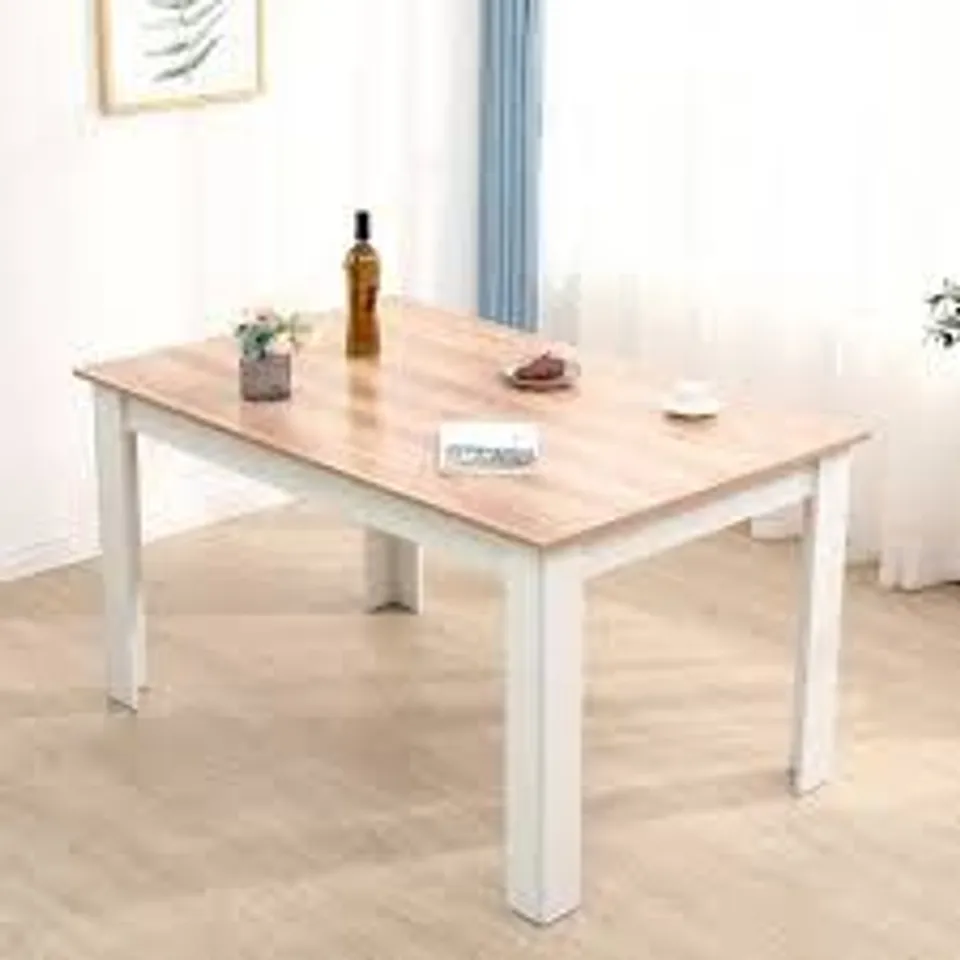 BOXED MODERN SOLID WOODEN DINING TABLE PINE OAK & WHITE (1 BOX)