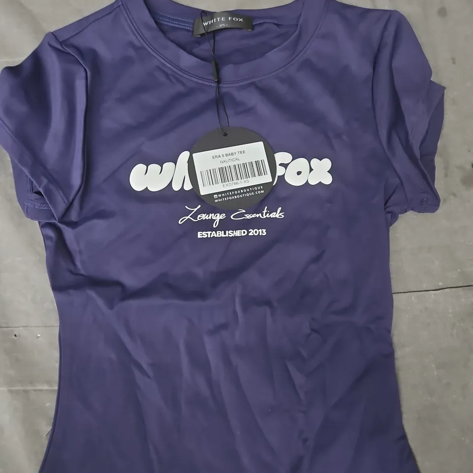 WHITE FOX ERA 8 BABY T-SHIRT IN NAUTICAL NAVY SIZE XS