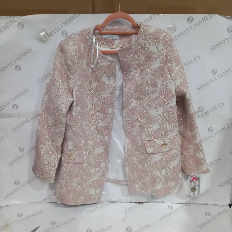 HELENE BERMAN PINK JACQUARD JACKET SIZE 18