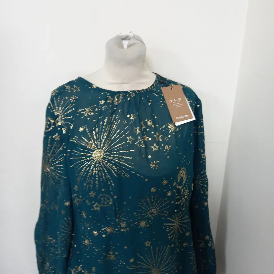 MONSOON TEAL OCCASSIONAL DRESS SIZE L