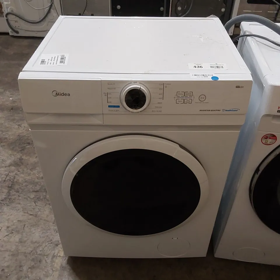 MIDEA 9KG FREESTANDING WASHING MACHINE IN WHITE, MODEL: MF10EW90BA