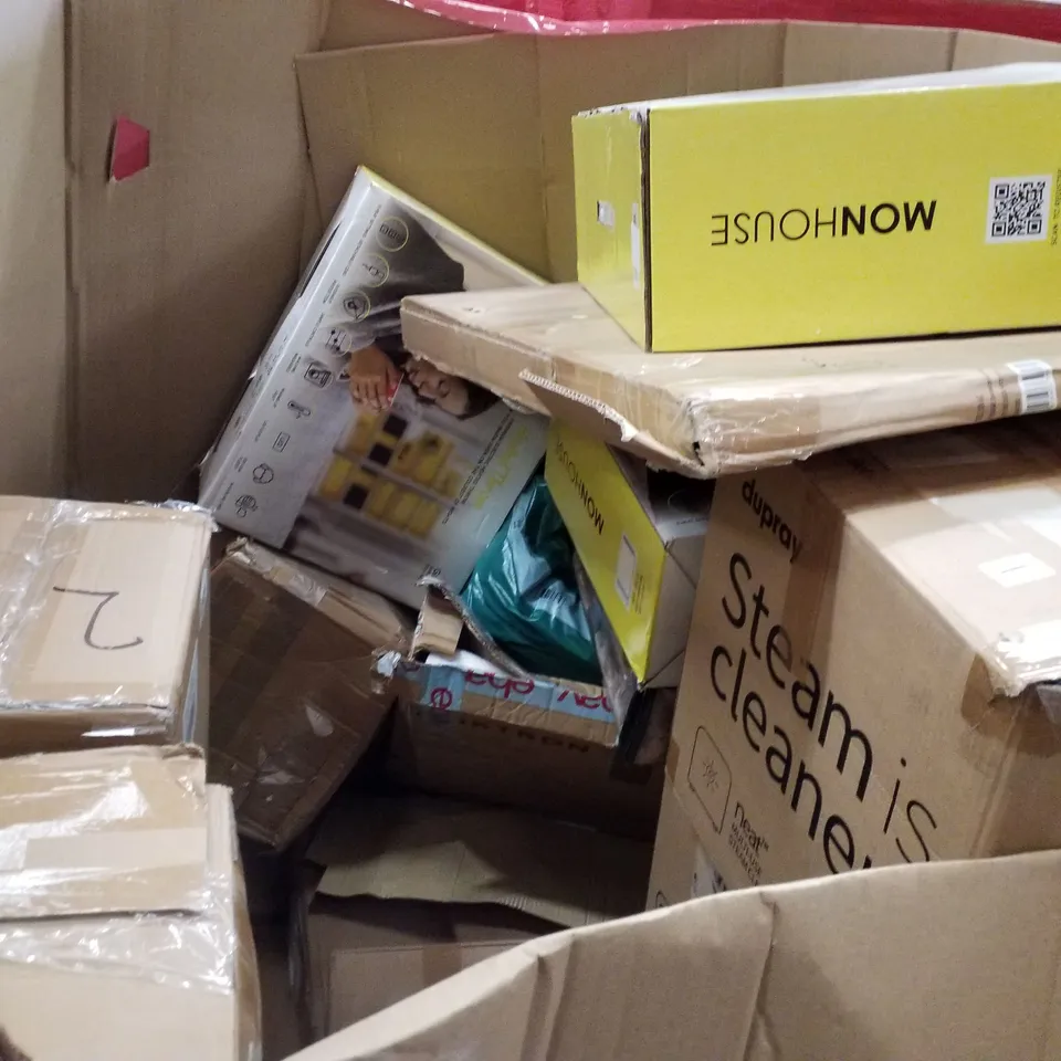 PALLET CONTAINING ASSORTED PRODUCTS INCLUDING 2500W OIL HEATER WITH TIMER, LED CEILING FAN, OFFICE CHAIR, HEATED THROW & AIR FRYER
