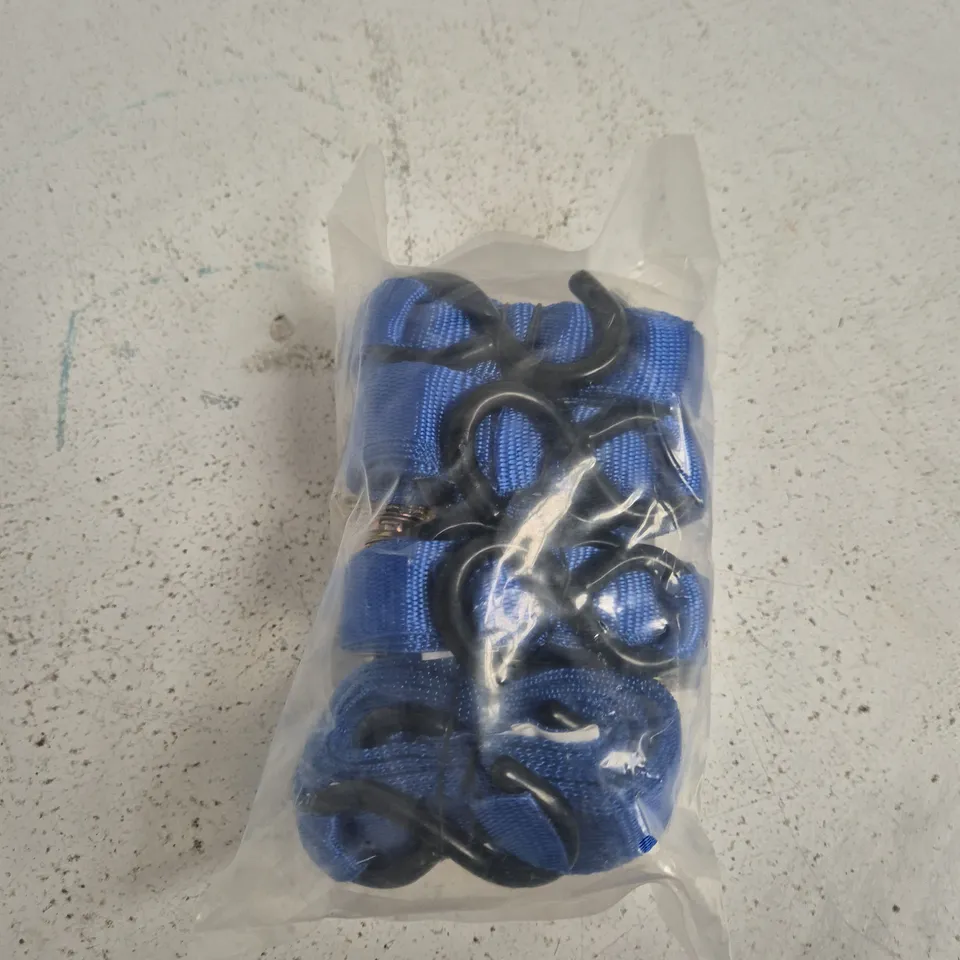 BLUE NYLON TIE-DOWN STRAPS WITH METAL HOOKS – MODEL RTD07