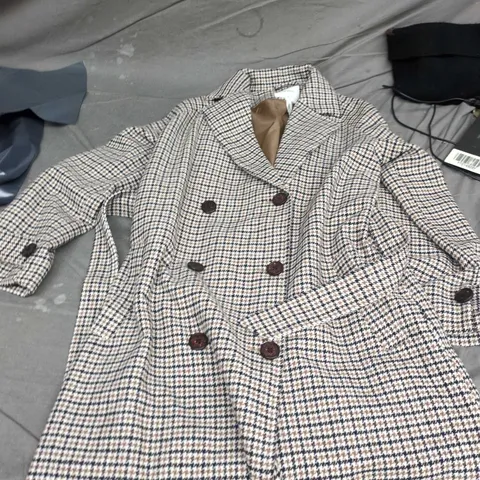 OBJECT HOUNDSTOOTH WOOL-BLEND COAT – UK SIZE 8 (EU 36) – WOMEN'S