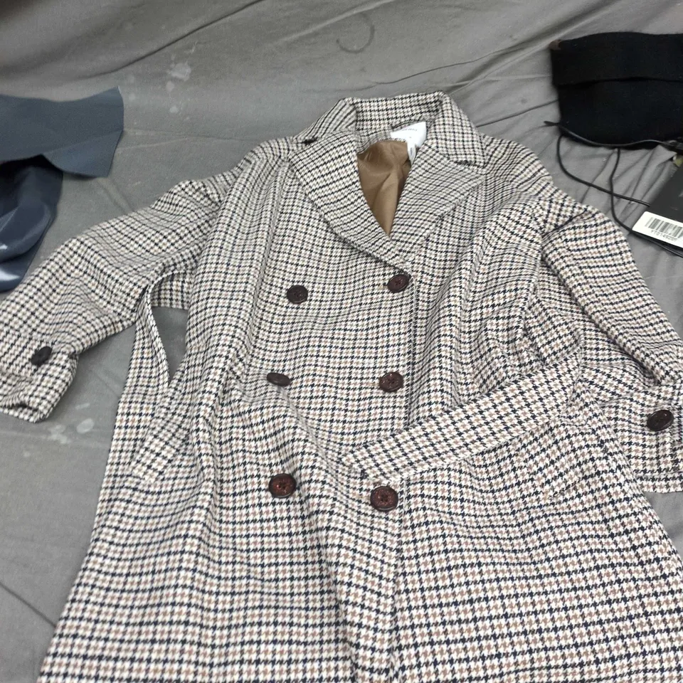 OBJECT HOUNDSTOOTH WOOL-BLEND COAT – UK SIZE 8 (EU 36) – WOMEN'S