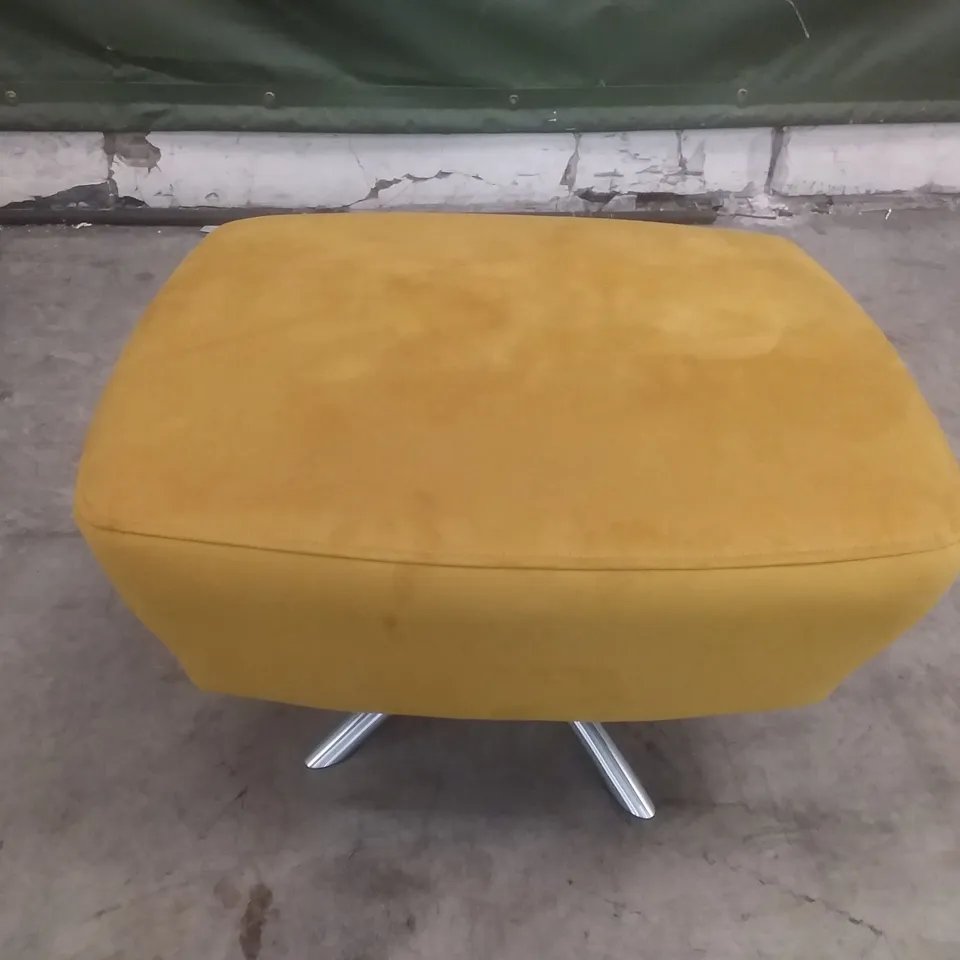 QUALITY BRITISH DESIGNER LOUNGE CO. JACOB FOOTSTOOL MUSTARD PLUSH FABRIC 