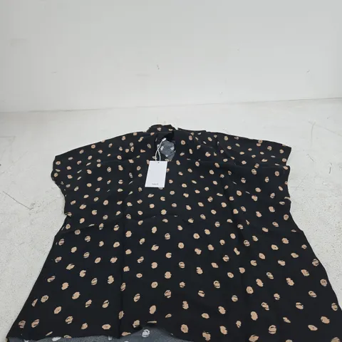 MANGO BLOUSE BLACK WITH PATTERN UK 8 TAGGED