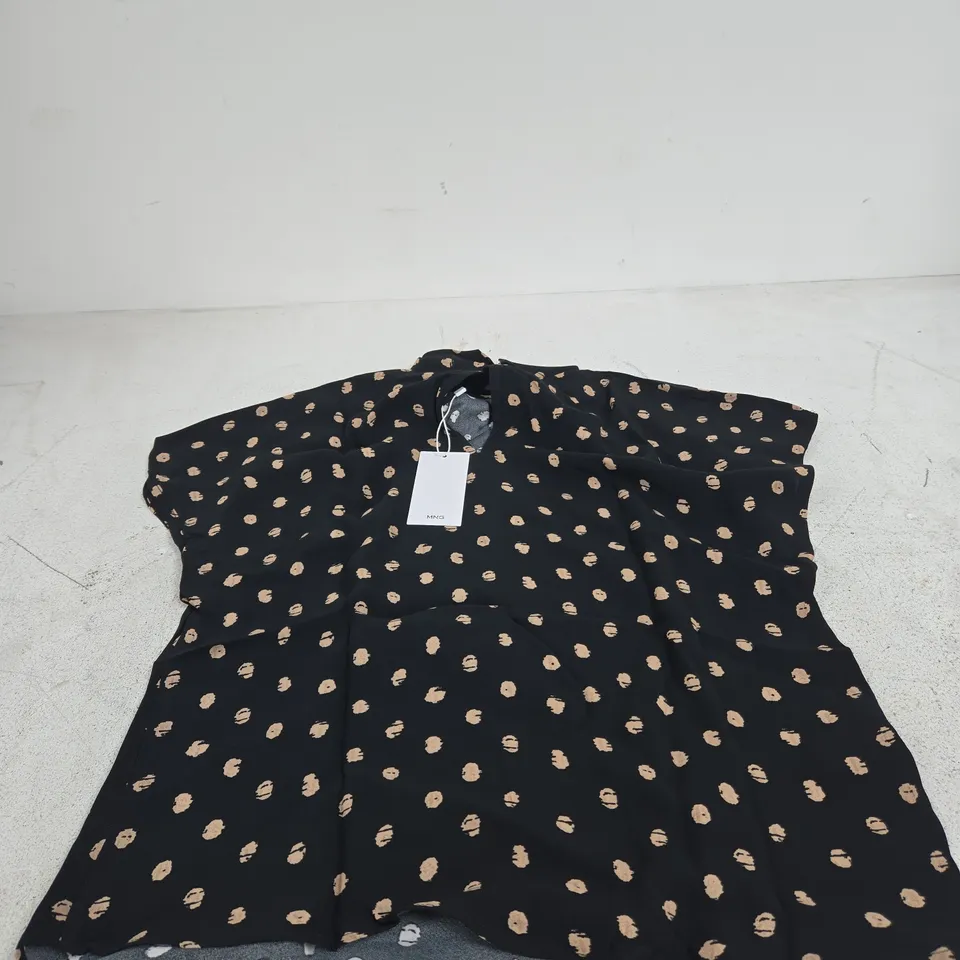 MANGO BLOUSE BLACK WITH PATTERN UK 8 TAGGED