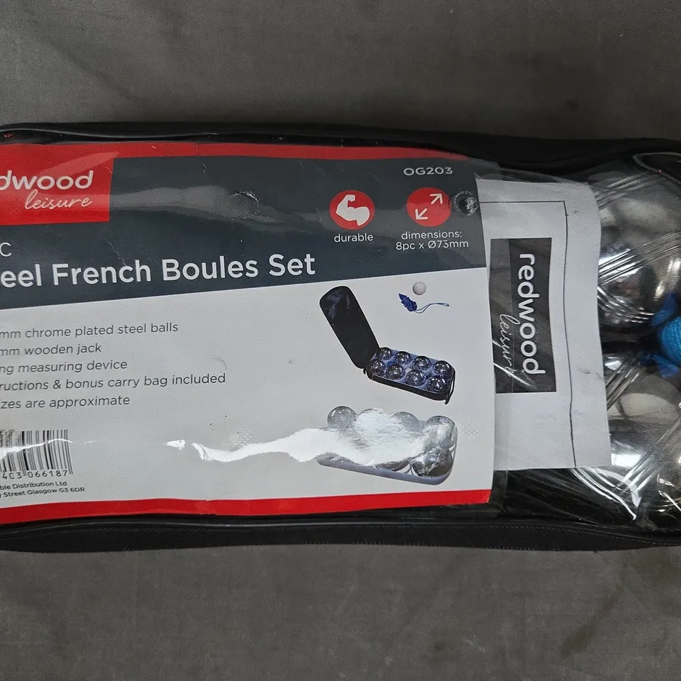 REDWOOD 8 PIECE STEEL FRENCH BOULES SET