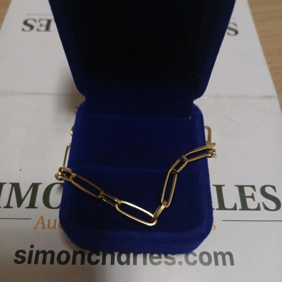 GOLD 9CT ITALIAN GOLD PAPERCLIP BRACELET 2.1G