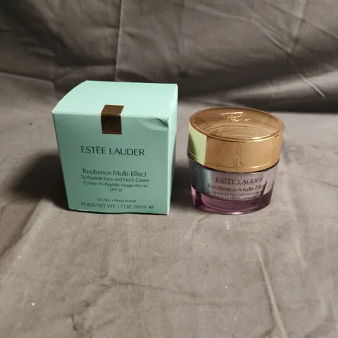 ESTÉE LAUDER RESILIENCE MULTI-EFFECT TRI-PEPTIDE FACE & NECK CREME SPF15 - 50ML, BOXED