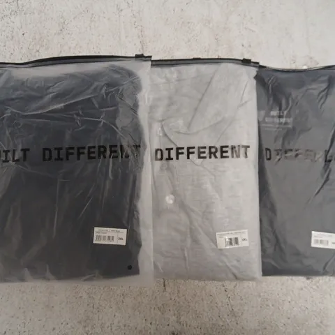 SET OF APPROXIMATELY 10 ASSORTED BUILT DIFFERENT T-SHIRTS/SHIRTS IN VARIOUS COLOURS AND SIZES