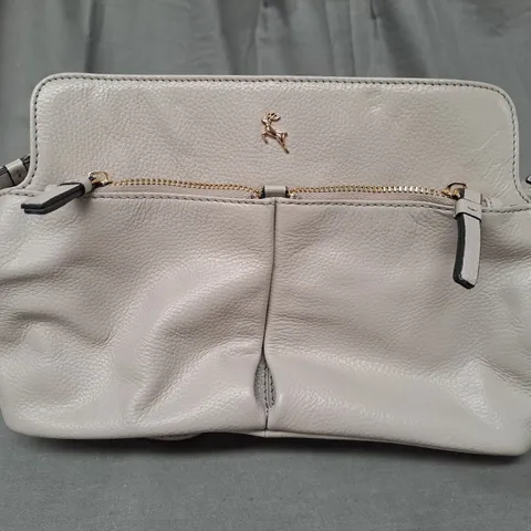 ASHWOOD LARGE DOUBLE POCKET LEATHER CROSSBODY BAG- CHALK